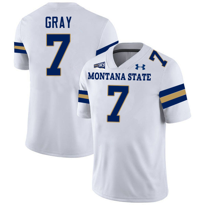 #7 Tayden Gray Montana State Bobcats Jerseys Football Uniforms Stitched-White